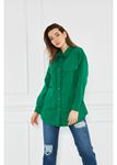 Düğmeli Gömlek Ceket-Yeşil