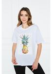 Ananas Baskılı Süprem T-Shirt-Beyaz